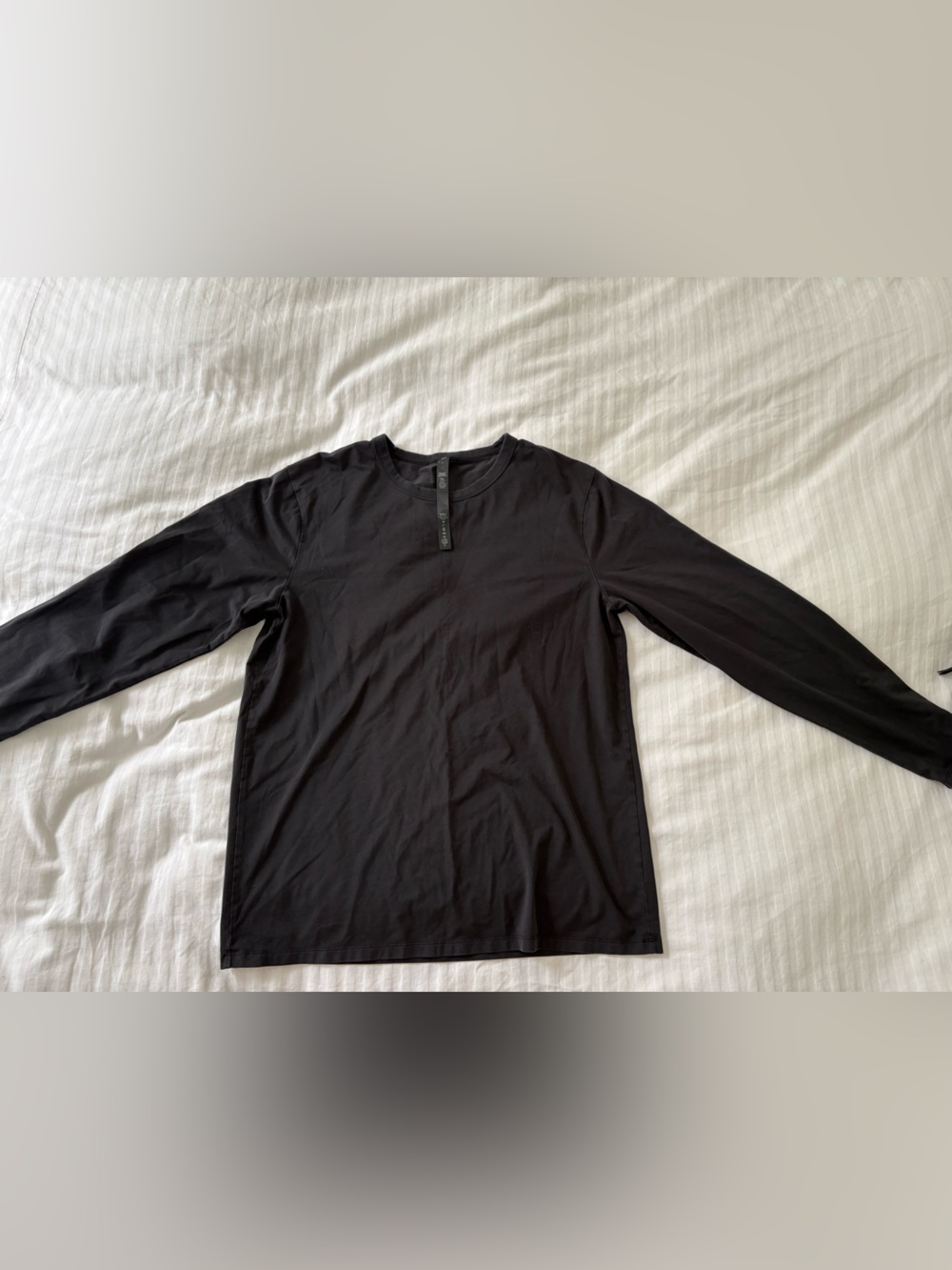 Lululemon Men's Black Long-Sleeve Henley Shirt